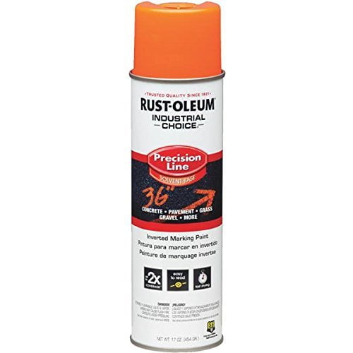 Rust-Oleum Precision-Line Inverted Marking Paint M1600/M1800 System - Quick Drying, Orange - 12 Pack