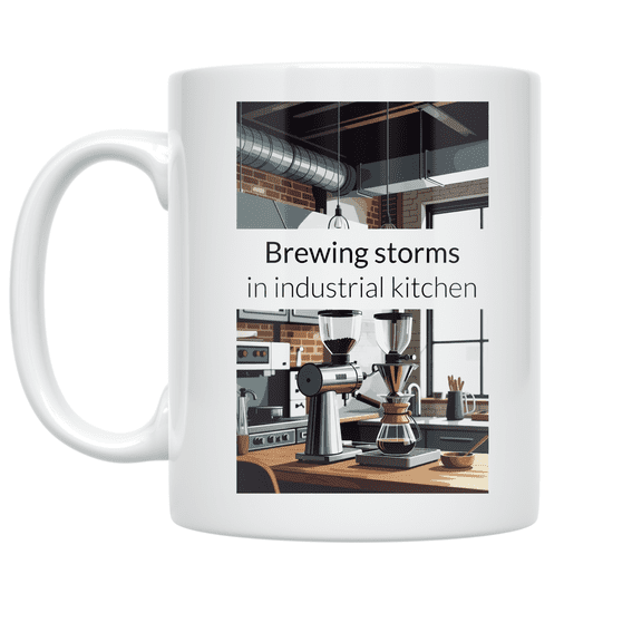 Industrial Coffee Design - Kitchen Enthusiast - 11 oz Ceramic Coffee Mug