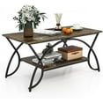 Industrial Coffee Table 2Tier Rectangular Center Table with Accent