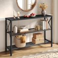 thumbnail image 1 of Industrial Console Table, 3 Tier Entryway Table, Hallway Table, Narrow Sofa Table with Shelves, Entrance Table for Entryway, Living Room, Foyer, Hallway, Office, Black, 1 of 20