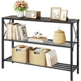 thumbnail image 1 of Industrial style console table, three tier console table, hallway table, narrow sofa table with shelf, console table suitable for hallway, living room, corridor, aisle, office, 1 of 9