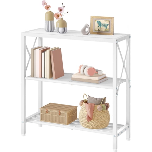 Industrial Console Table, 3 Tier Entryway Table, Metal Frame, Sofa Table with Shelf, Hallway Table, Entrance Table for Entryway, Living Room, Foyer, Hallway