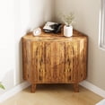 thumbnail image 1 of Industrial Corner Cabinet 3-Tier - Triangle End Table with Adjustable Shelf, Space-Saving for Small Spaces, 1 of 8