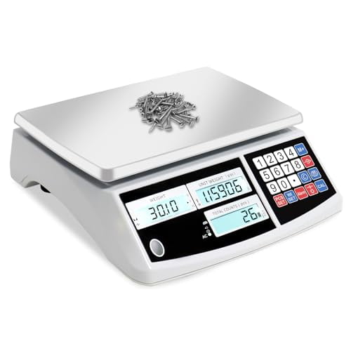 Industrial Counting Scale, Coin Scale to weigh Coins for Collectors, Scale for Parts and Coins,Digital Inventory Scale with Alarm Mode, (30kg/66lb, 0.1g), g/kg/lb$$Electronics Accessories