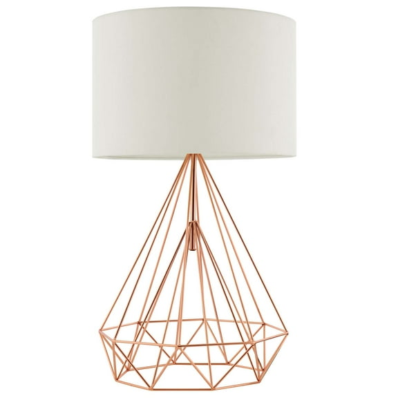 Industrial Country Cottage Farm Beach House Living Lounge Kitchen Room Table Desk Lamp Light, Metal Steel, Gold Rose