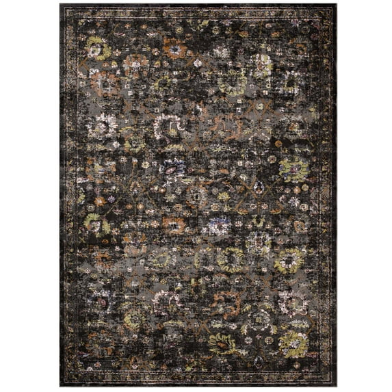 Industrial Country Cottage Farm Beach House Living Lounge Room Area Rug Runner Floor Carpet, Fabric, Multi Black