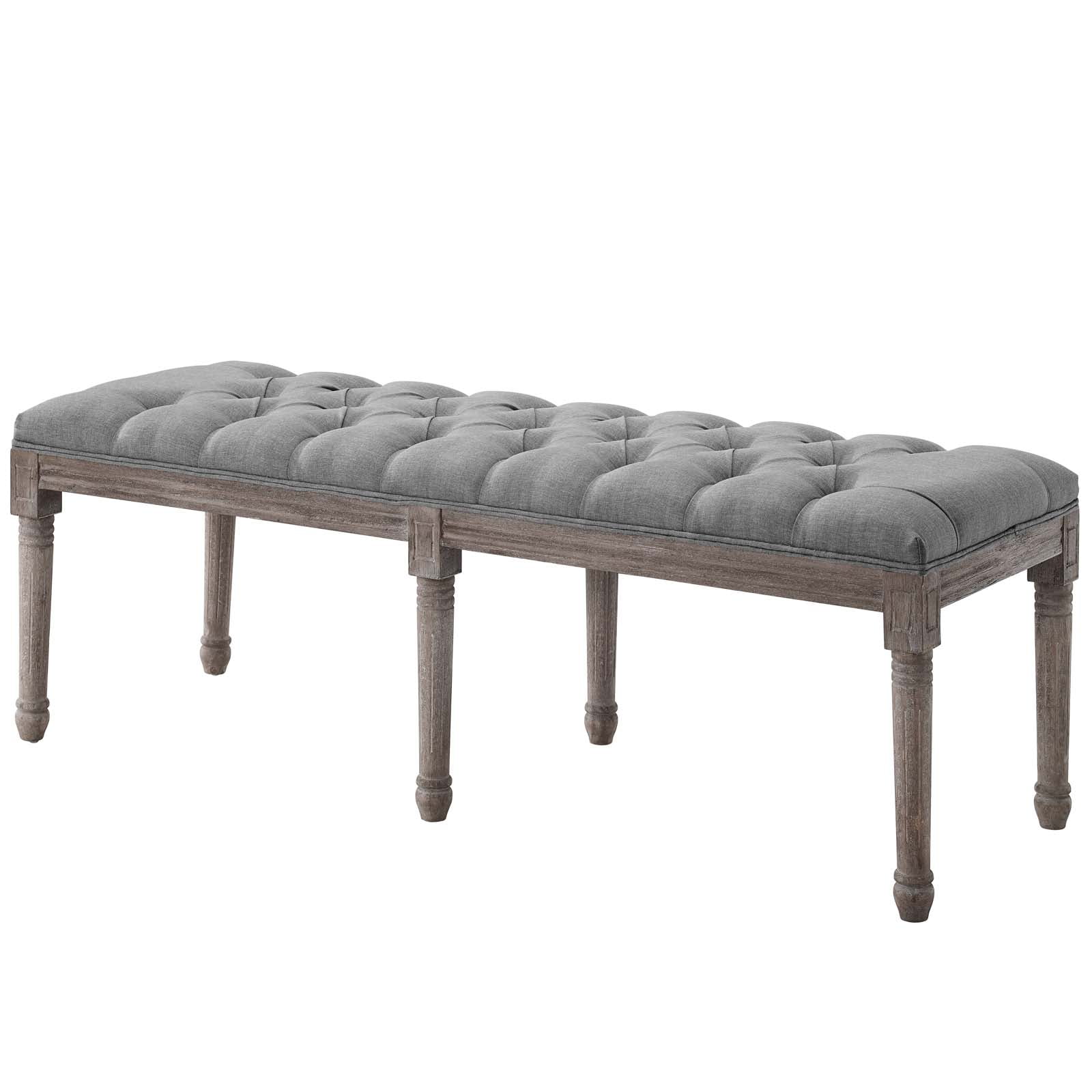 Industrial Country Farm Beach House Living Room Lounge Club Lobby Accent  Chair Bench, Vintage Style, Velvet Fabric, Light Grey Gray - Walmart.com, image size:1600x1600