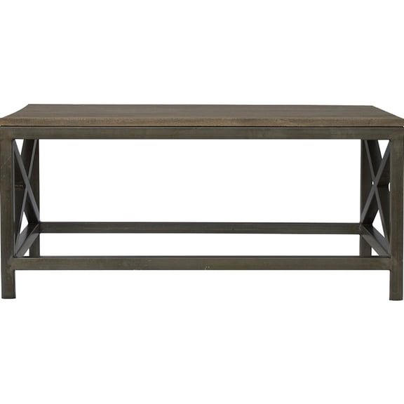 Industrial Cross Metal Coffee Table | Fits Well in Various Home Settings | Pewter Main Color, Contemporary Look | Solves Boring Decor Issues