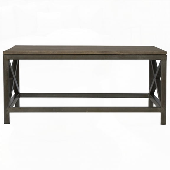 Industrial Cross Metal Coffee Table for Living Room - Easy-Clean & Space-Saving Home Furnishing