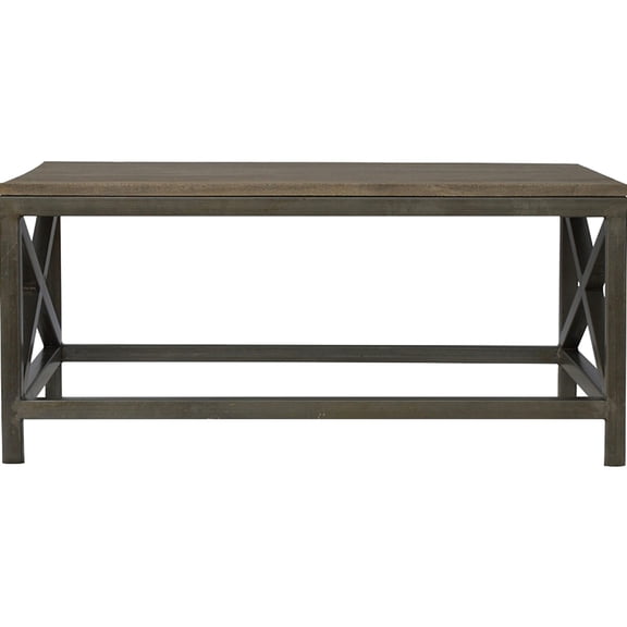 Industrial Cross Metal Coffee Table | Perfect for Any Home Decor Arrangement | Pewter - Colored with Clean Lines | Solves Decor Blandness