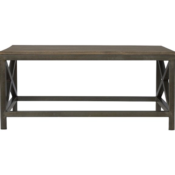 Industrial Cross Metal Coffee Table | Works Well in Multiple Home Decor Styles | Clean - Lined Pewter Appearance | Solves Decor Mismatch Issues