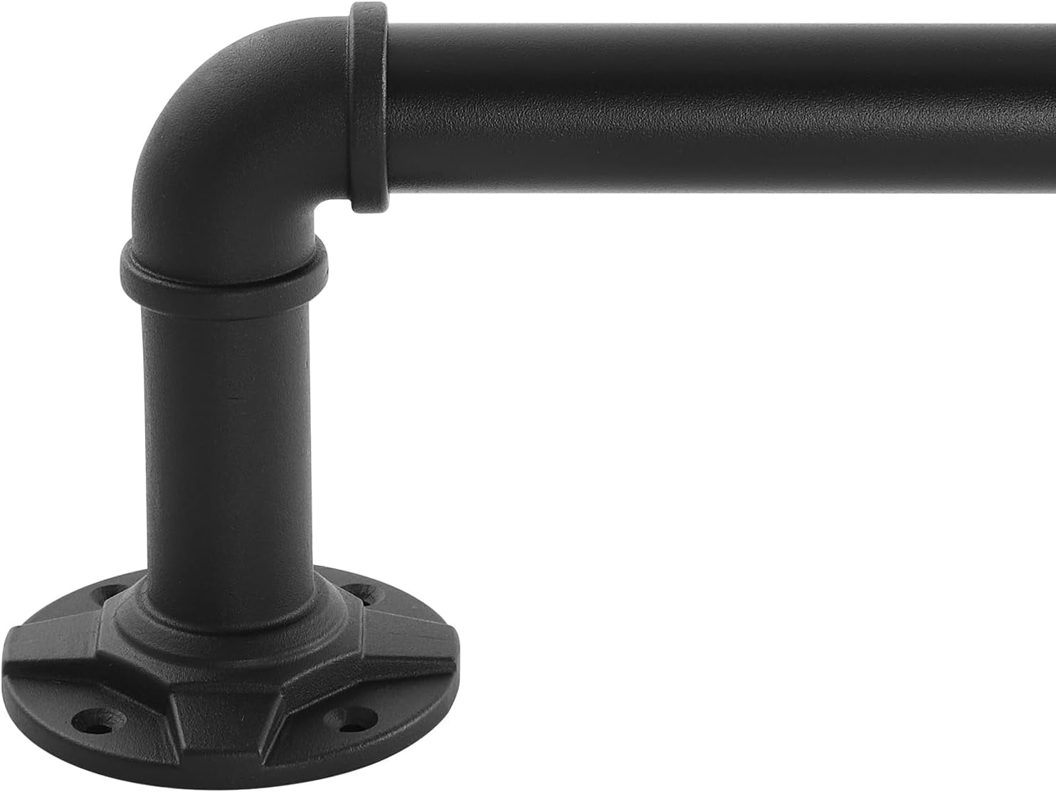 Industrial Curtain Rod Adjustable 1 Inch Black Curtain Rods for Windows