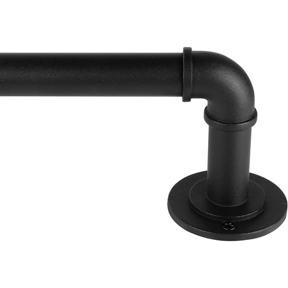 Industrial Curtain Rods for Windows 66 to 120 Inches, Blackout Wrap Around Curtain Rod, for Indoor and Outdoor, 7/8 Inch Diameter, 95 to 150 Inches, Black