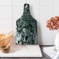 thumbnail image 1 of Industrial Cutting Board, Modern Times Detail of Rusted Machine in Factory Physical Equipment Process, Tempered Glass Cutting and Serving Board, Wine Bottle Shape, Black and White, by Ambesonne, 1 of 5