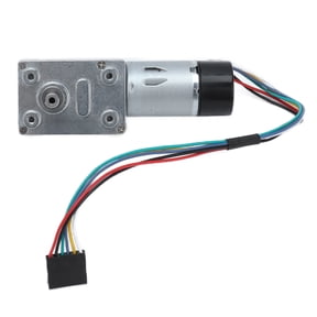 Industrial DC 24V Worm Gear Motor High Torque Reduction Gear Motor with Encoder and Dual 0.24 x 0.55 inches / 6 x 14 mm Output Shaft for Intelligent Drive Devices