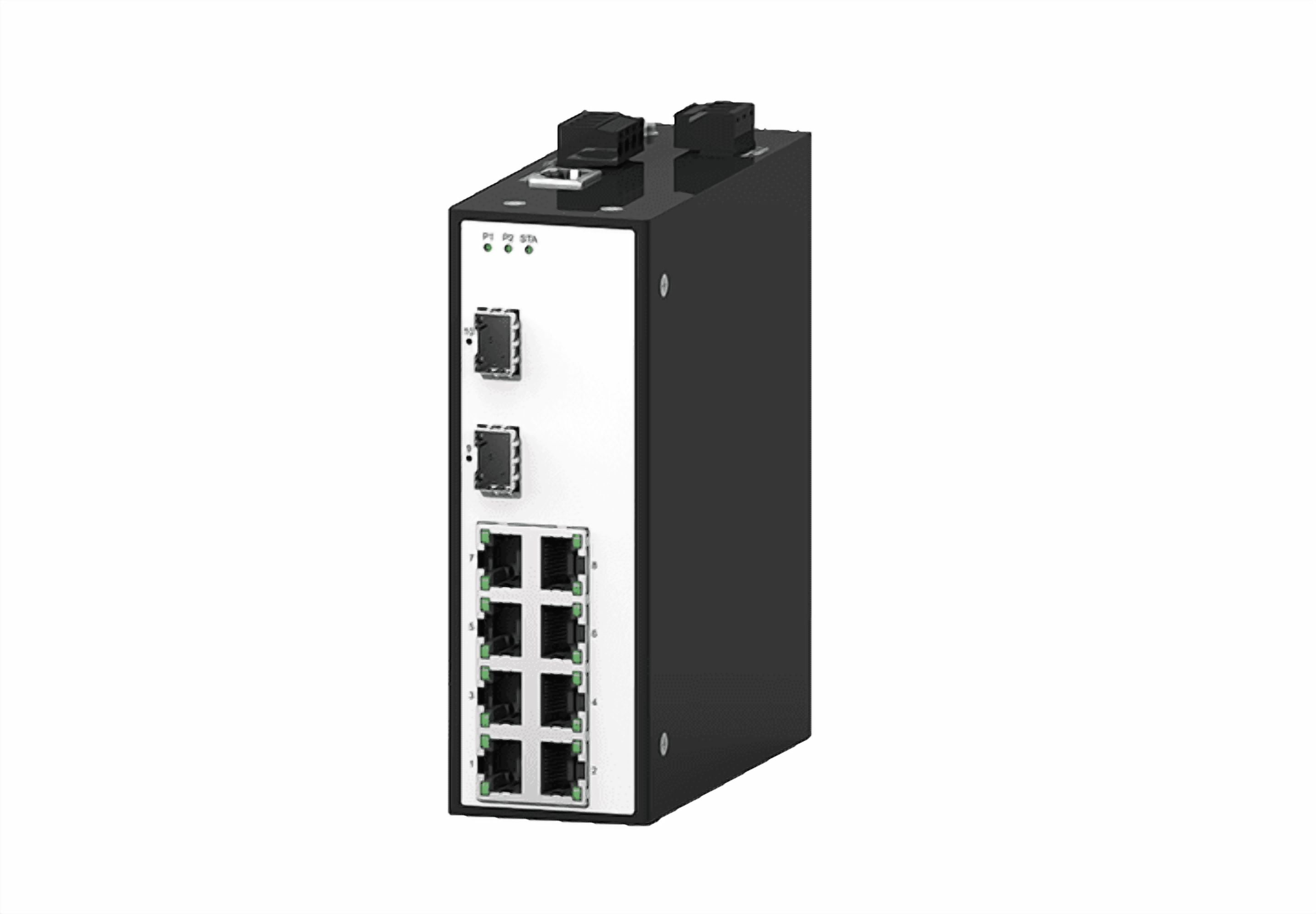 Industrial DIN Rail Web Managed Ethernet Switch 2 SFP 8 Gigabit Ports