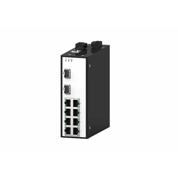 Industrial DIN Rail Web Managed Ethernet Switch 2 SFP 8 Gigabit Ports