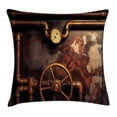 thumbnail image 1 of Industrial Decor Throw Pillow Cushion Cover, Steam Pipes and Pressure Gauger Vintage Damaged Timeworn Engine, Decorative Square Accent Pillow Case, 20 X 20 Inches, Gold Cinnamon White, by Ambesonne, 1 of 2
