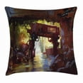 thumbnail image 1 of Industrial Decor Throw Pillow Cushion Cover, Watercolor Artwork Futuristic Forest Old Machine in Deep Woods Waterfall, Decorative Square Accent Pillow Case, 20 X 20 Inches, Multicolor, by Ambesonne, 1 of 2