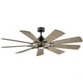 thumbnail image 1 of Industrial Design Windmill 9-Blade Ceiling Fan with Opal Etched Light Kit 65 inches W X 16.5 inches H-Anvil Iron and Distressed Antique Grey Finish, 1 of 10