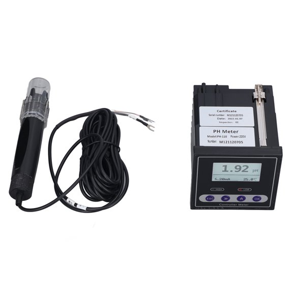 Industrial Digital ORP pH Water Quality Tester Controller with High Accuracy Automatic Temperature Compensation and LCD Backlight Backlit Display (3.8 x 3.8 x 4.3 inches / 9.6 x 9.6 x 11.0 cm)