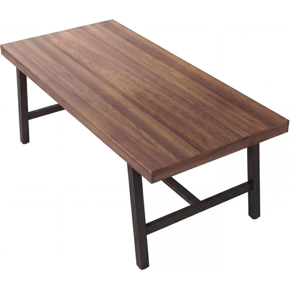 Industrial Dining Table for 6-8, 70.87" Heavy Duty Rectangular Kitchen Table with 2"2" Metal Legs & Wood Top, Large Dining Table for Home Office, Dining (Brown, 71" Non-Extendable)