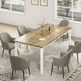 thumbnail image 1 of Industrial Dining Table for 6–8 - Long Rectangular Modern Kitchen & Dining Room Table with Sturdy Metal Legs - Wood Grain Finish, Rounded Corners - Versatile for Living Room, Office, or Workspace, 1 of 7