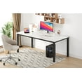 thumbnail image 1 of Industrial Dining Table for 6–8 - Long Rectangular Modern Kitchen & Dining Room Table with Sturdy Metal Legs - Wood Grain Finish, Rounded Corners - Versatile for Living Room, Office, or Workspace, 1 of 7