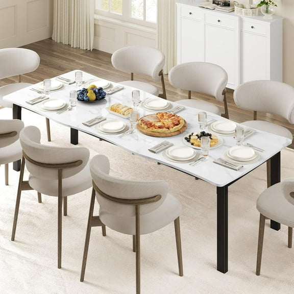 Industrial Dining Table for 6-8 People,78.7” Long Wooden Kitchen Dining Room Table with Sturdy Metal Frame & Rustic Brown Finish,Waterproof & Scratch Resistant
