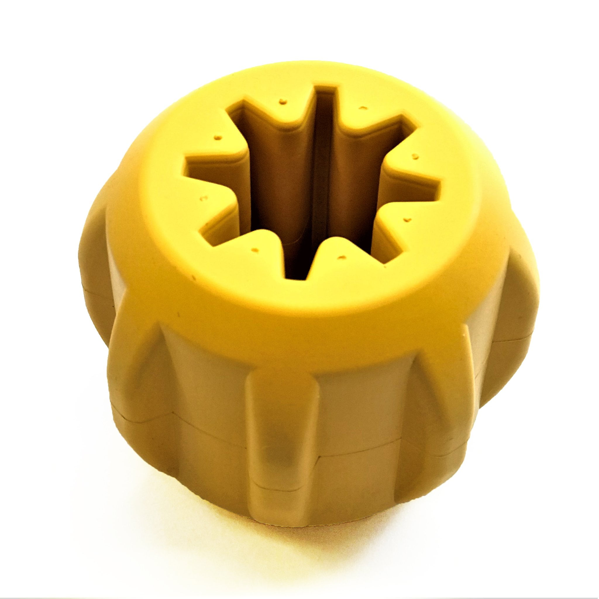 Large Yellow Rubber Chew Toy and Treat Dispenser