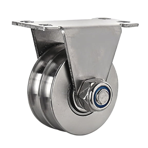 Industrial Double Grooves Pulley Stainless Steel Construction Cable Fixed Pulley Block With Low Friction Bearing