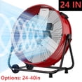 thumbnail image 1 of Industrial Drum Fan 24", High Velocity, 5650 CFM, 3-Speed, Heavy Duty Metal Fan for Commercial, Factory(Red+Black), 1 of 7