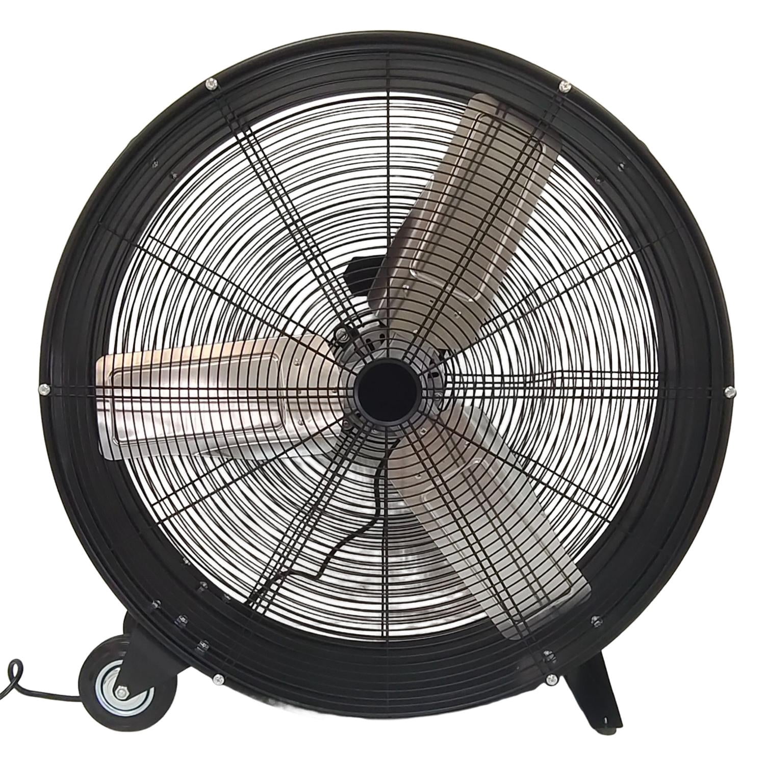 Industrial Drum Fan 30 Inch, Heavy Duty High Velocity Shop Fan with 2 Speed Settings, Pure Copper Motor for Warehouse, Workshop, Garage, Factory, Black