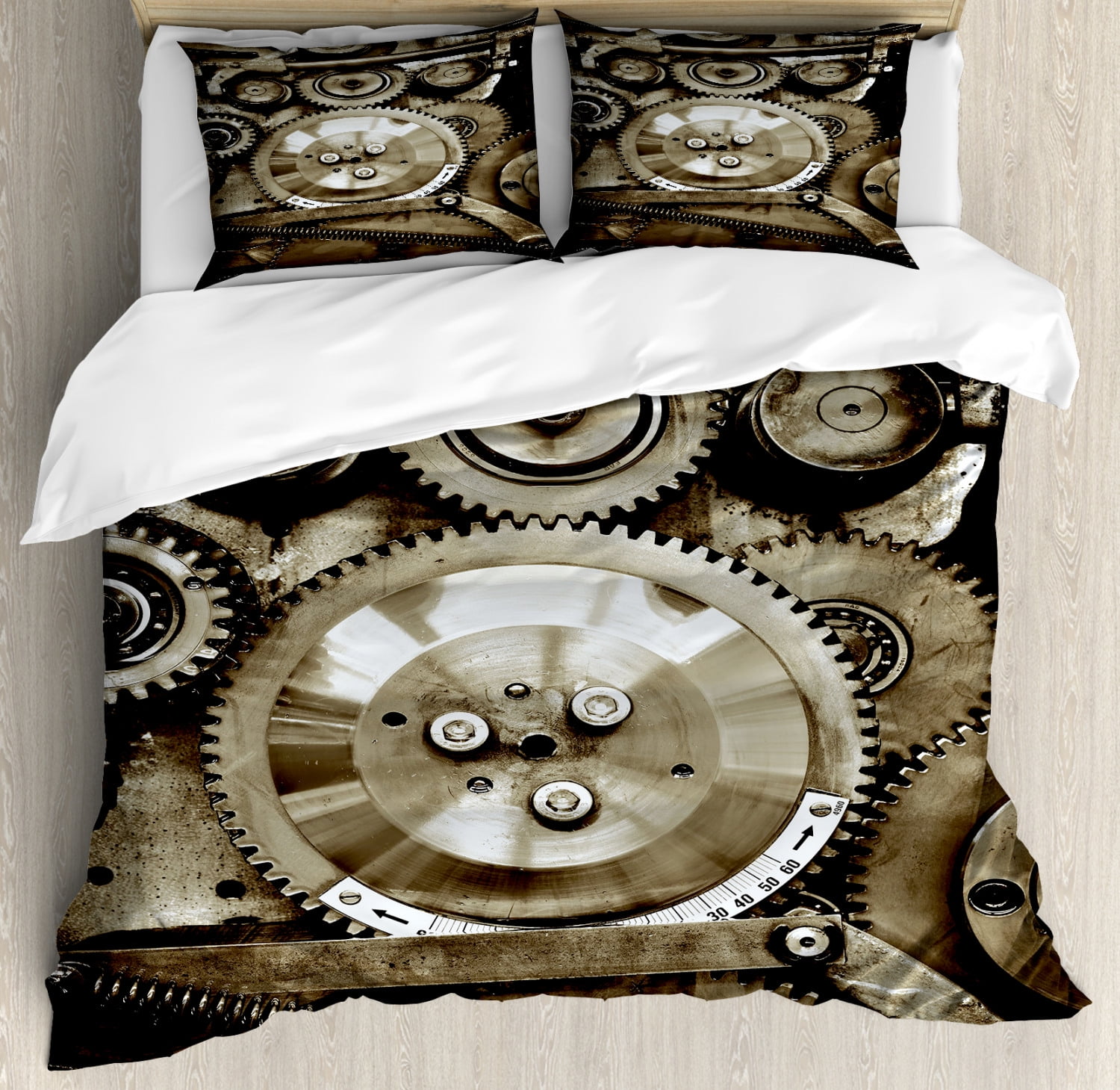 Pattern Print Mechanic Duvet Cover Bedding Set