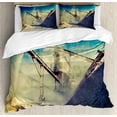 thumbnail image 1 of Industrial Duvet Cover Set, Rock Stone Crushing Machine Open Pit Mining Quarry Sand Dust Photo, Decorative 3 Piece Bedding Set with 2 Pillow Shams, King Size, Blue Pale Yellow Black, by Ambesonne, 1 of 3