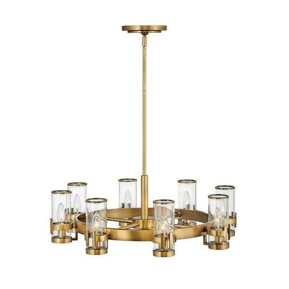 Industrial Eight Light Chandelier-Heritage Brass Finish Bailey Street Home 81-Bel-4160181