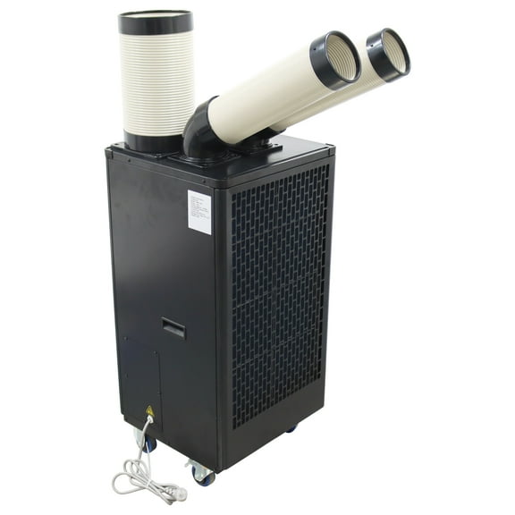 Industrial Electric Air Conditioner 2-Tubes Mobile Cooler Workshop Cooling Aircon Black