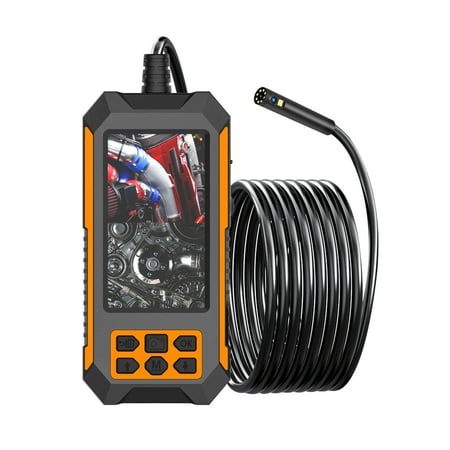 Industrial Endoscope Camera with Dual Camera 1920*1080P/2592*1944P 8 LED Light IP68 Waterproof Inspection Camera with 4.5 inch Display 5m Hard Wire 8mm Camera Diameter