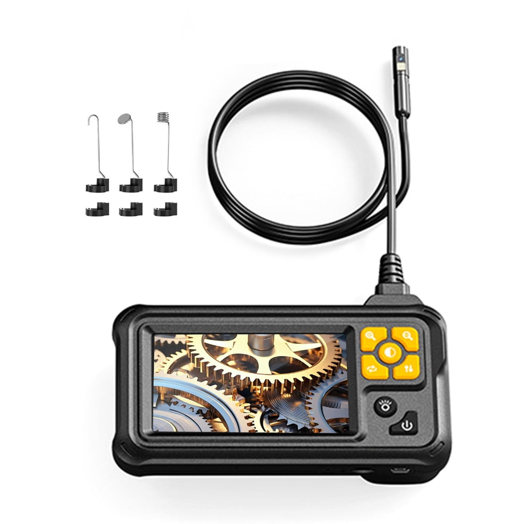 Industrial Endoscope Type-C Rechargeable Double Lens Borescope Inspection Camera with 4.3in Screen 8 LEDs