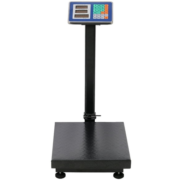 Industrial Equipment 660lbs Weight Computing Digital Scale Floor Platform Scale,0.1 lbs Accuracy Computing Floor Scale with LB/KG, Tare, Price Calculator, Black color,Construction Equipment