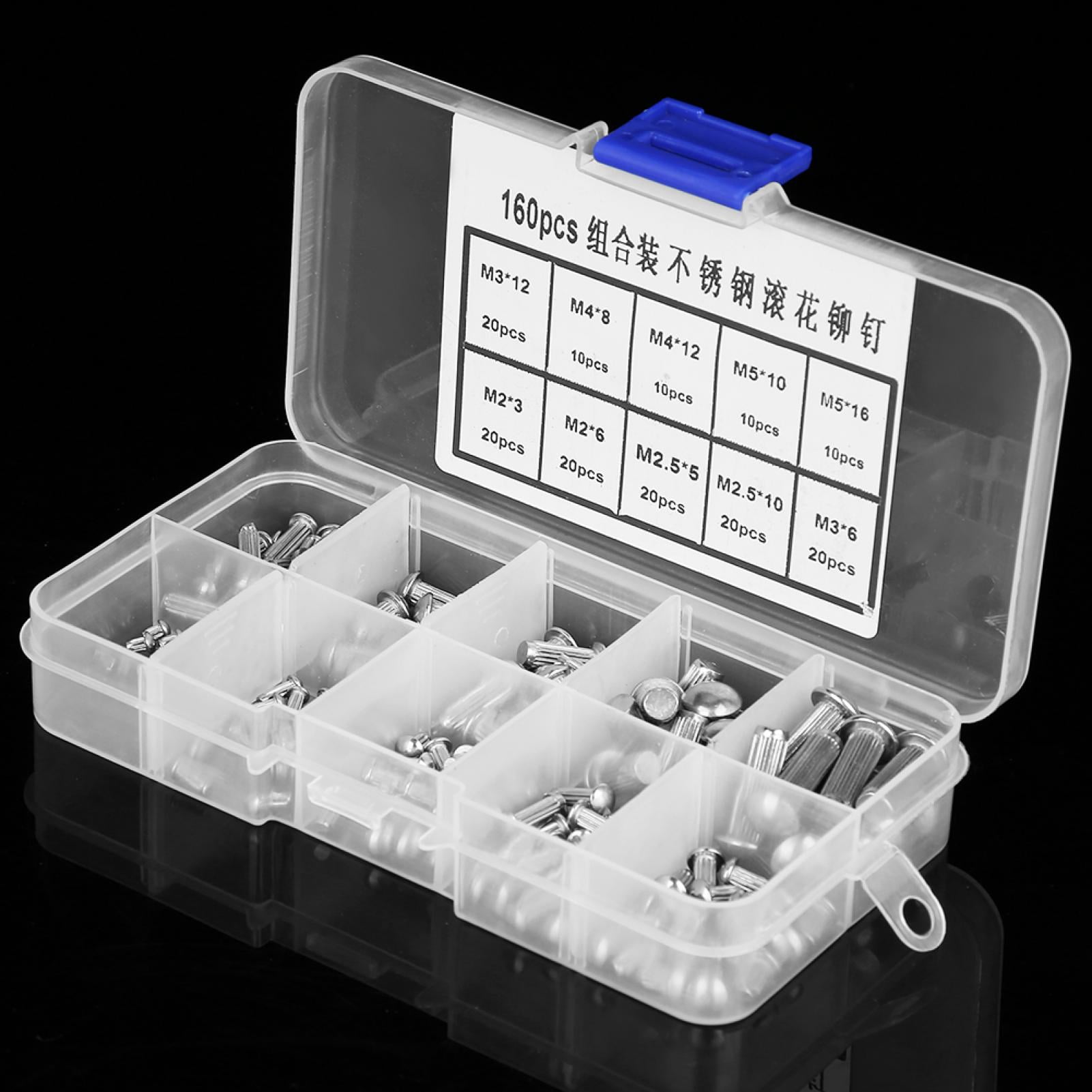 Industrial Equipment Stainless Steel Rivets, Knurled Shank, 160pcs ...