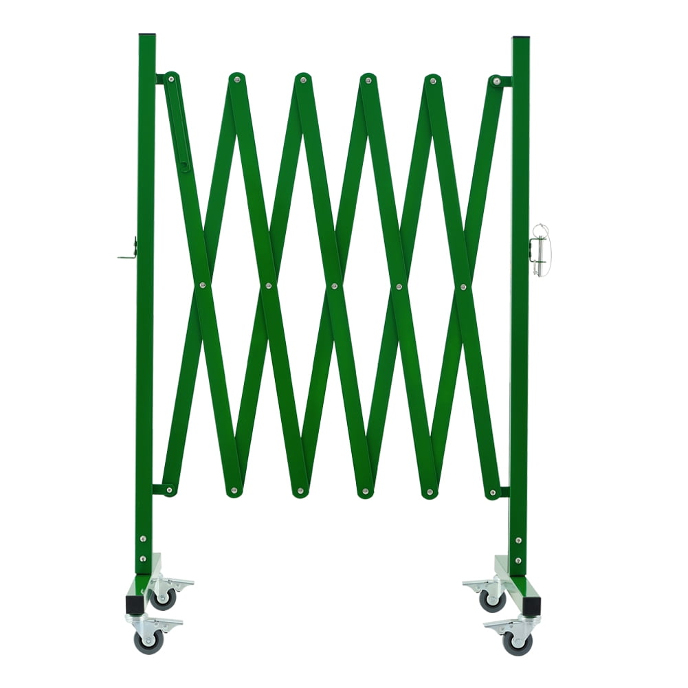Industrial Expandable Metal Barricade, 8 FT, Green, Portable Safety ...