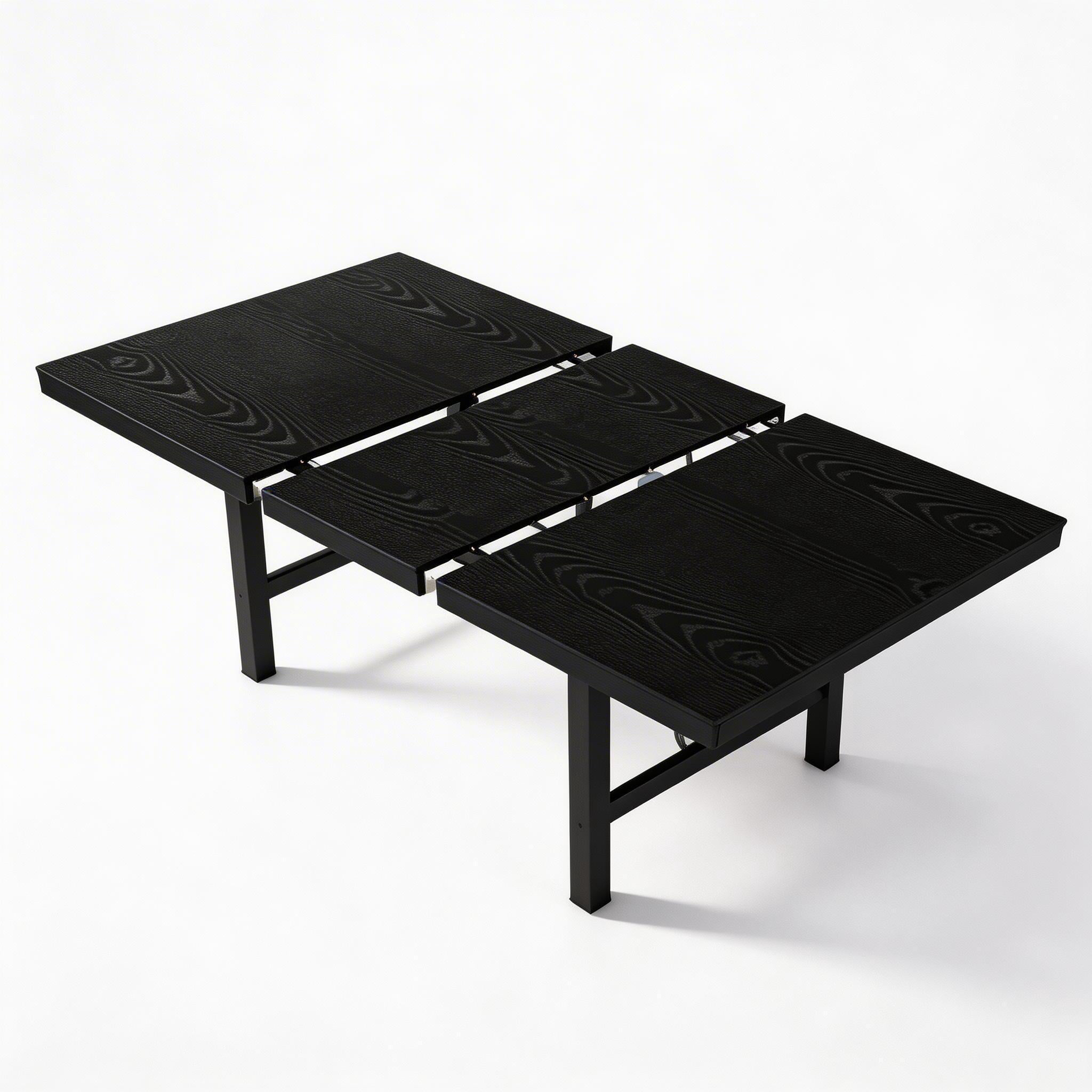63"-83" Extendable Industrial Dining Table - Seats 6-8 - Expandable Rectangular Kitchen Table with Metal Frame for Parties-Black