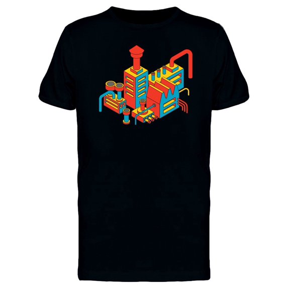 Industrial Factory Plant Cartoon Tee Men's -Image by Shutterstock