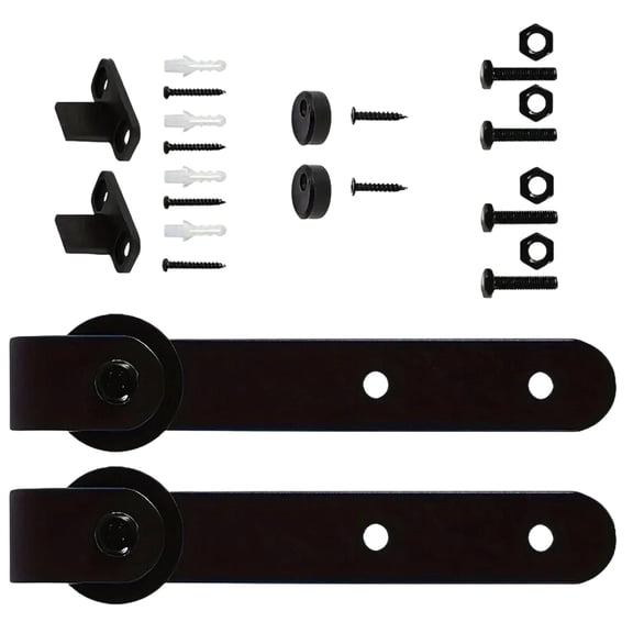 Industrial Fashion Black Sliding Barn Gate Track Set with Quick Arrange for Telecommute and Commercial Use