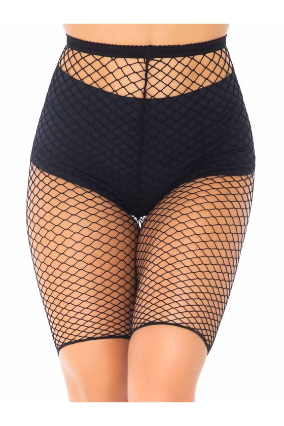 Industrial Fishnet Biker Shorts - One Size - Black