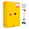thumbnail image 1 of Industrial Flammable Safety Cabinet, 45 Gallon, Chemical Storage Cabinet, Galvanized Steel, Fire and Explosion Proof, Yellow, Lockable Doors, 1 of 7