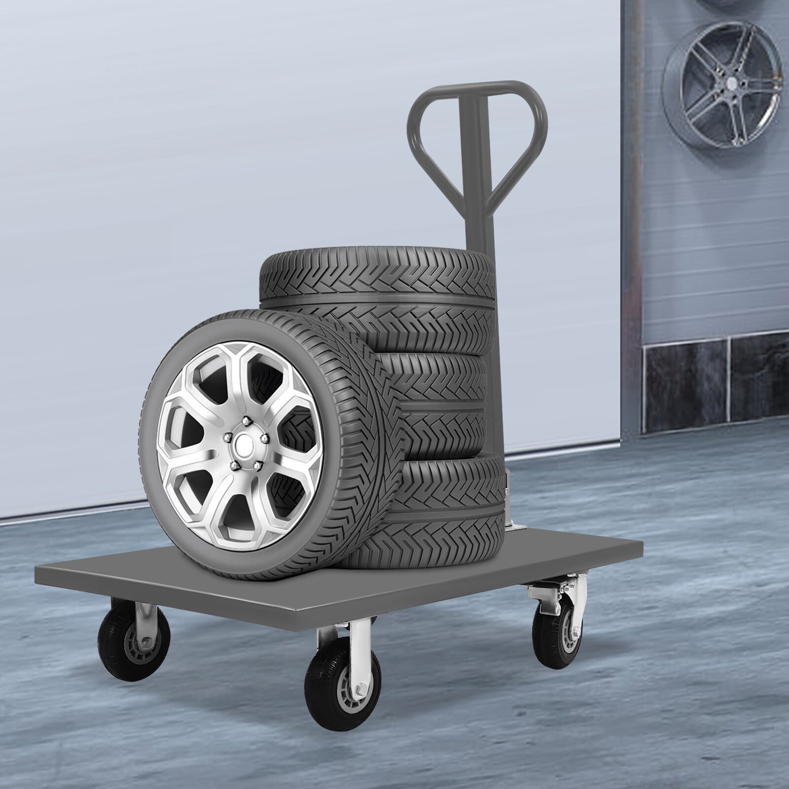 Industrial Flat Dolly Cart Heavy Duty Cart Flatbed Hand Truck 2000 lbs Load