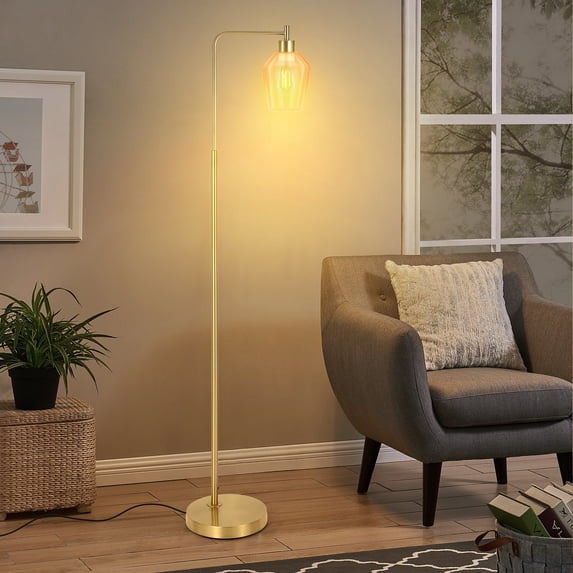 Industrial Floor Lamp, Modern Standing Lamps with LED Bulb,Foot Pedal Switch, 3000K Warm White Ambiant Lighting Decorative Tall Floor Lamp for Living Room Bedroom