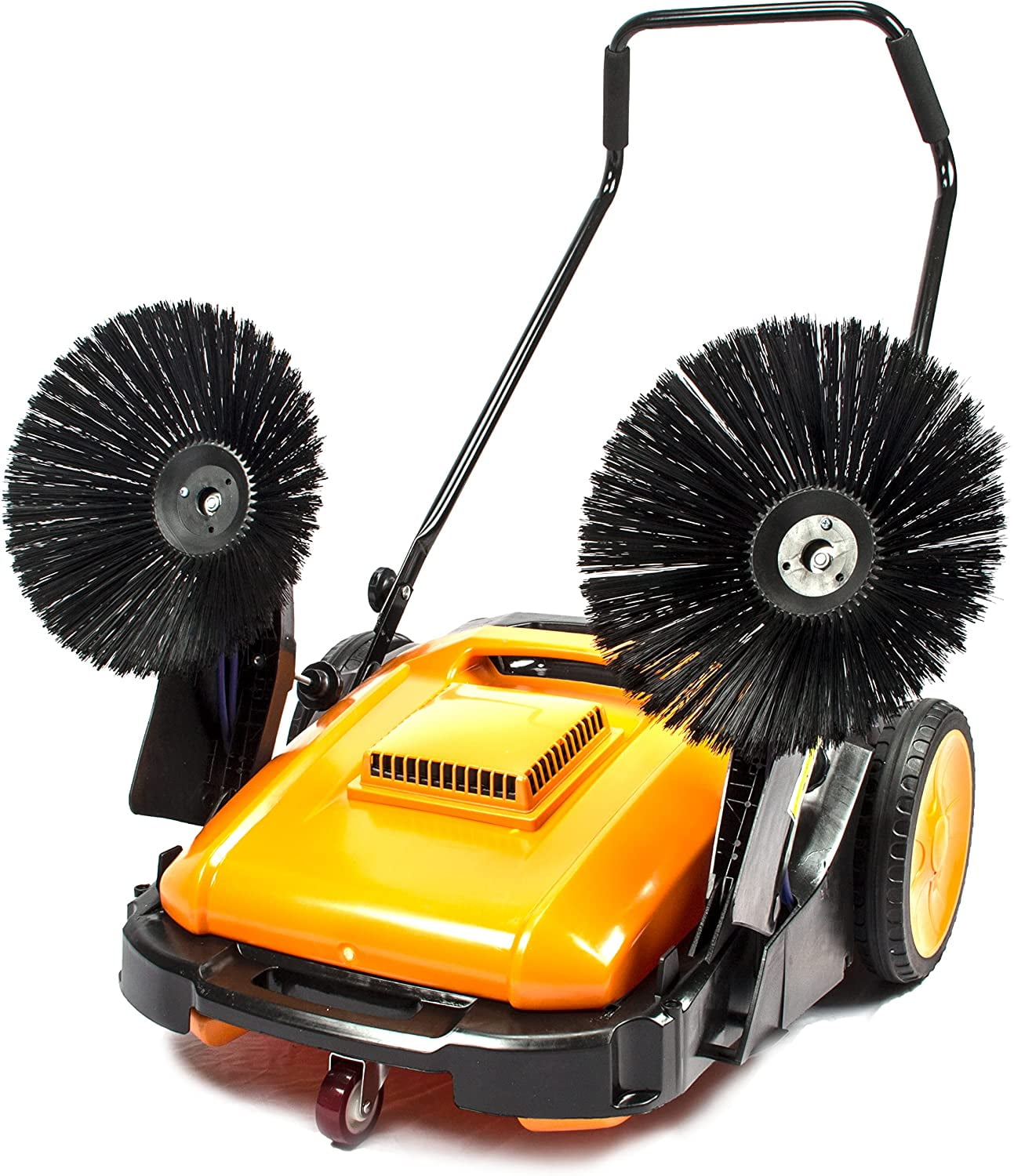 Industrial Floor Sweeper with Triple Brooms, 38 inch Outdoor and Indoor
